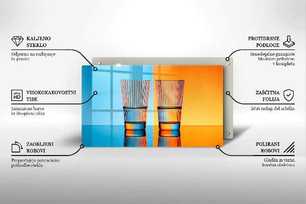Herdabdeckplatte glas Zwei Gläser Wasser