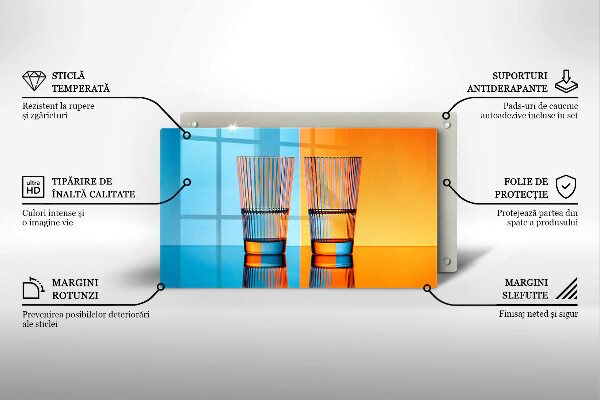 Herdabdeckplatte glas Zwei Gläser Wasser