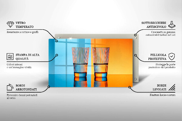 Herdabdeckplatte glas Zwei Gläser Wasser