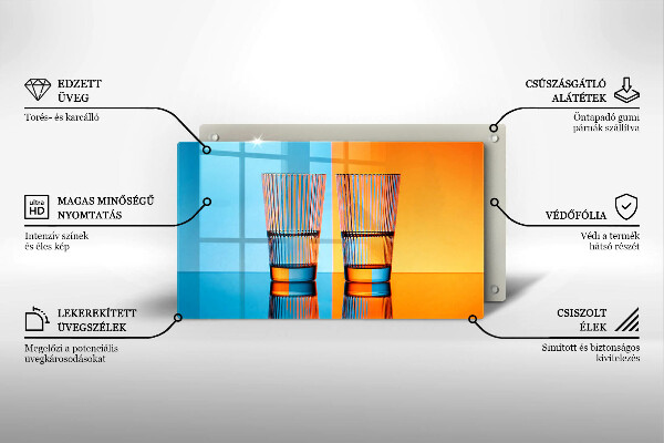 Herdabdeckplatte glas Zwei Gläser Wasser