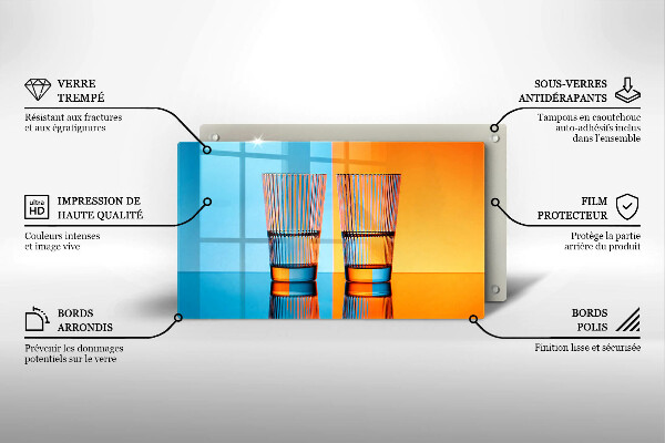 Herdabdeckplatte glas Zwei Gläser Wasser