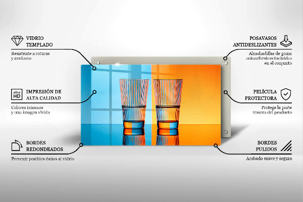 Herdabdeckplatte glas Zwei Gläser Wasser