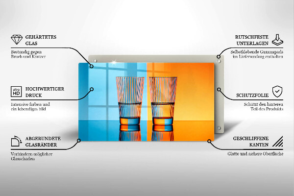 Herdabdeckplatte glas Zwei Gläser Wasser