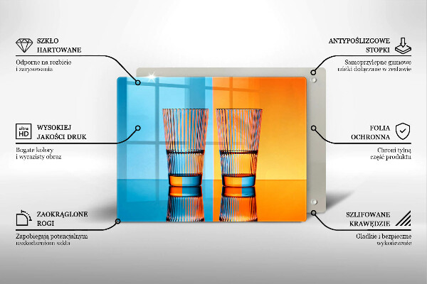 Herdabdeckplatte glas Zwei Gläser Wasser