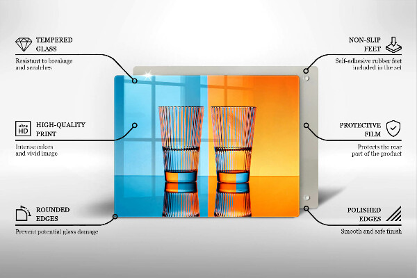 Herdabdeckplatte glas Zwei Gläser Wasser