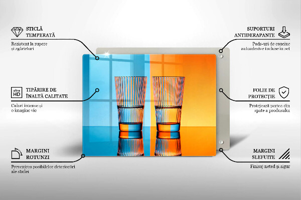 Herdabdeckplatte glas Zwei Gläser Wasser