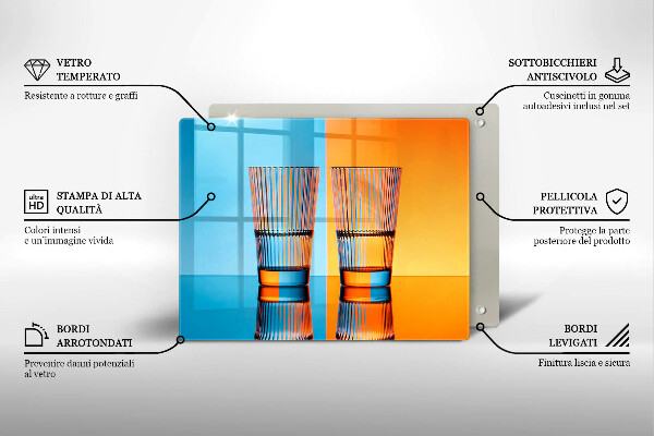 Herdabdeckplatte glas Zwei Gläser Wasser