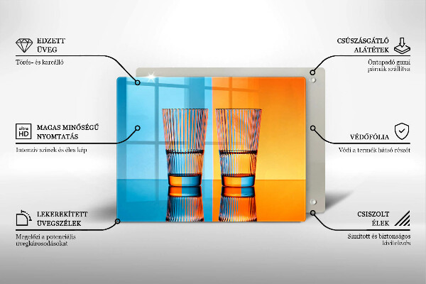Herdabdeckplatte glas Zwei Gläser Wasser