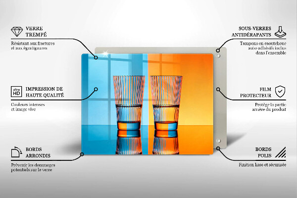 Herdabdeckplatte glas Zwei Gläser Wasser