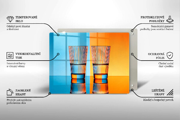 Herdabdeckplatte glas Zwei Gläser Wasser