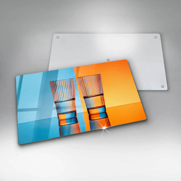 Herdabdeckplatte glas Zwei Gläser Wasser