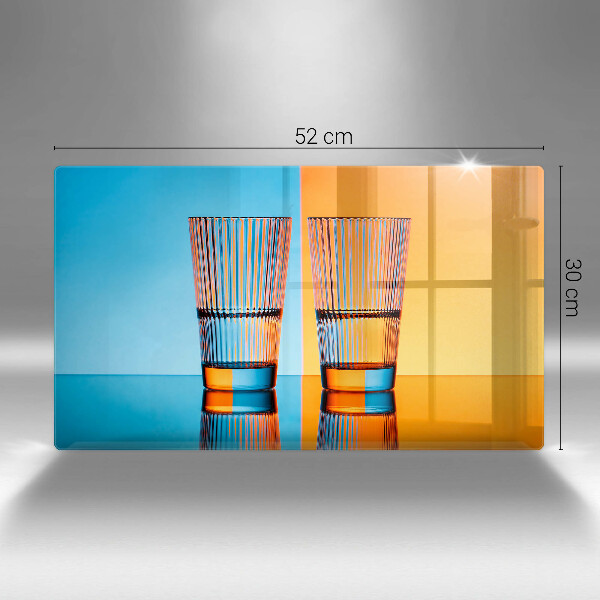 Herdabdeckplatte glas Zwei Gläser Wasser