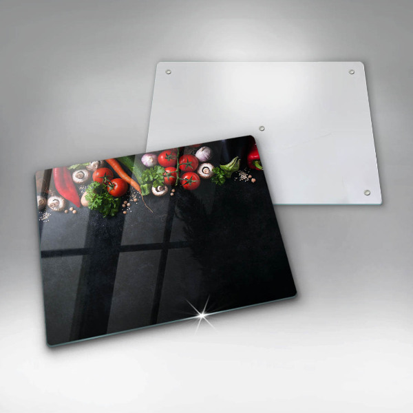 Herdabdeckplatte glas Buntes Gemüse