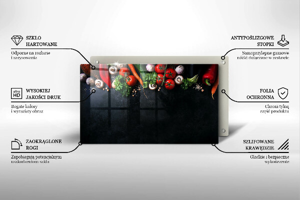 Herdabdeckplatte glas Buntes Gemüse