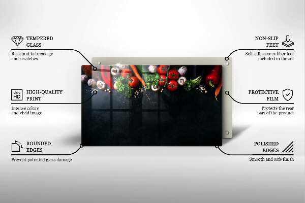 Herdabdeckplatte glas Buntes Gemüse