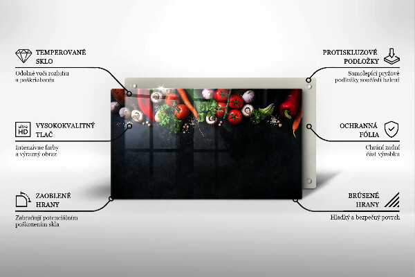 Herdabdeckplatte glas Buntes Gemüse