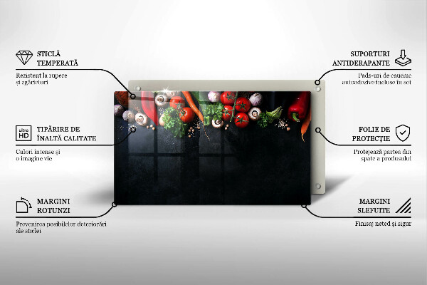 Herdabdeckplatte glas Buntes Gemüse