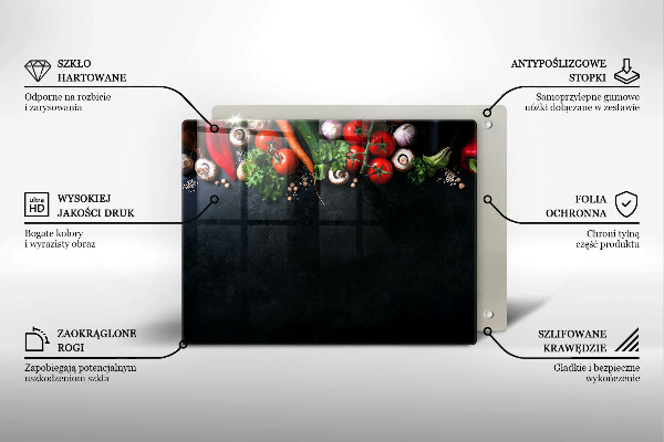 Herdabdeckplatte glas Buntes Gemüse