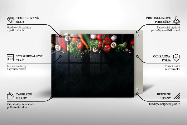 Herdabdeckplatte glas Buntes Gemüse