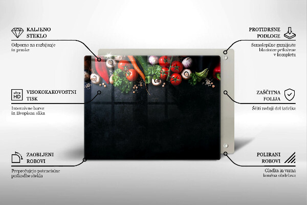 Herdabdeckplatte glas Buntes Gemüse