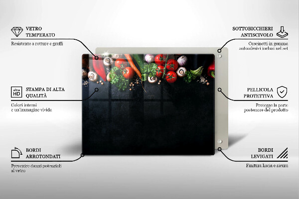 Herdabdeckplatte glas Buntes Gemüse