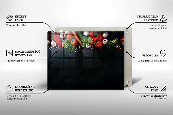 Herdabdeckplatte glas Buntes Gemüse
