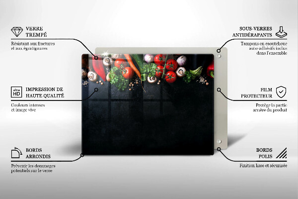 Herdabdeckplatte glas Buntes Gemüse