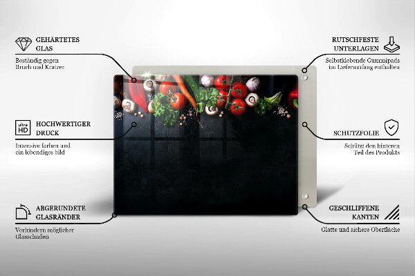 Herdabdeckplatte glas Buntes Gemüse