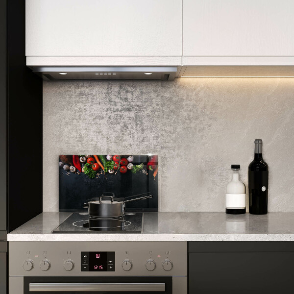 Herdabdeckplatte glas Buntes Gemüse