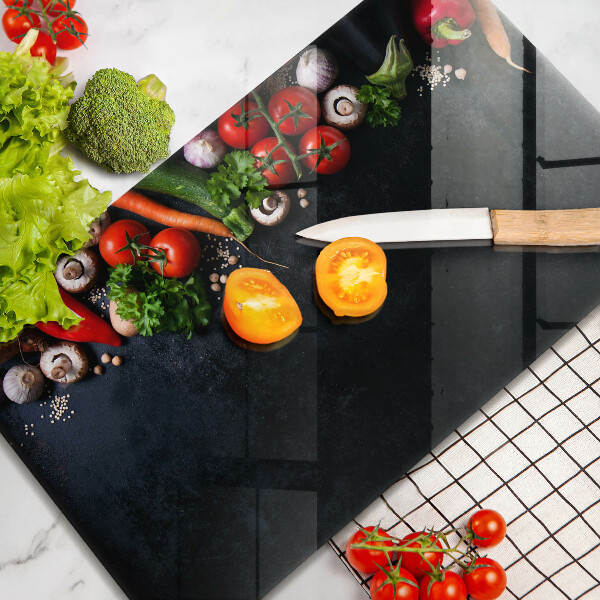 Herdabdeckplatte glas Buntes Gemüse