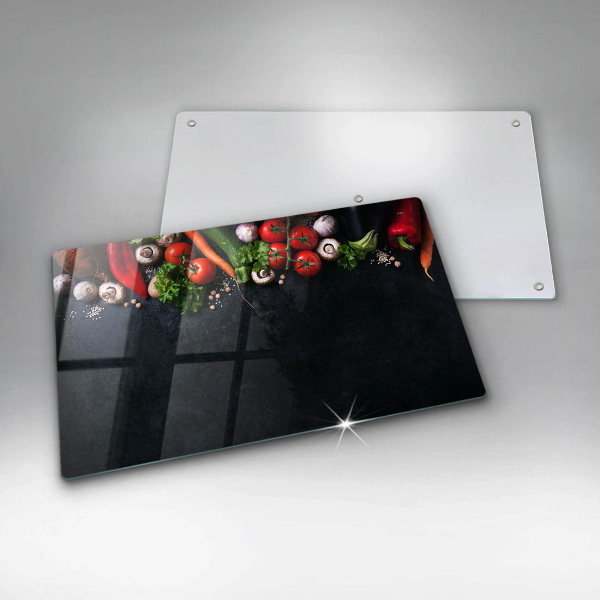Herdabdeckplatte glas Buntes Gemüse