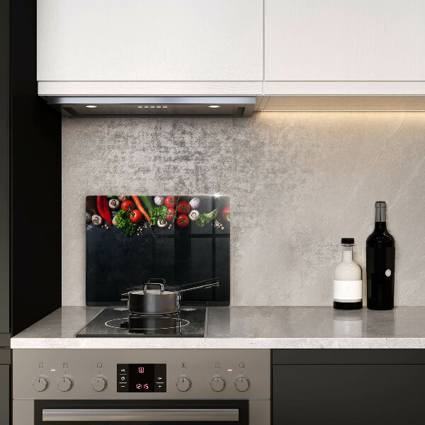 Herdabdeckplatte glas Buntes Gemüse