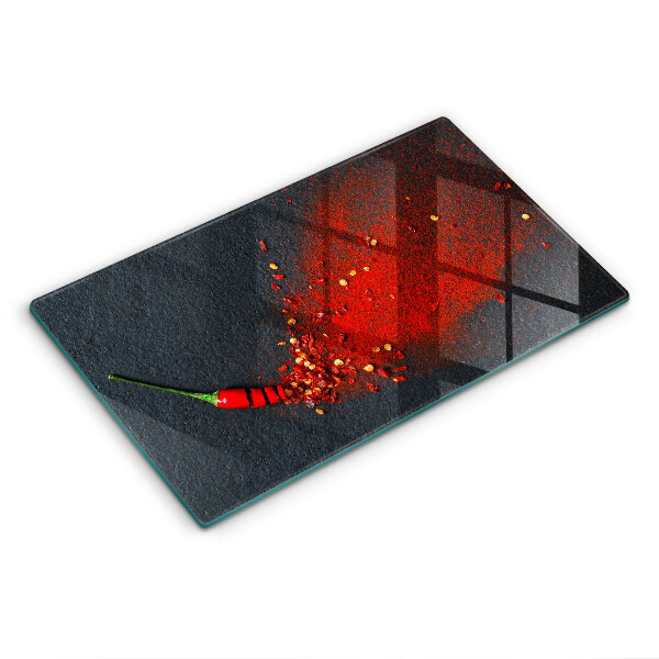Herdabdeckplatte glas Chilischote