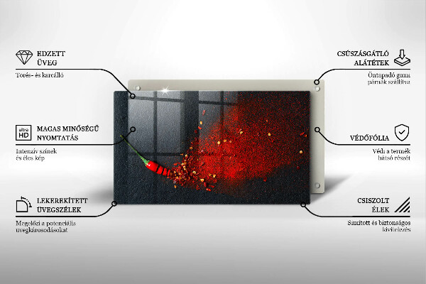 Herdabdeckplatte glas Chilischote