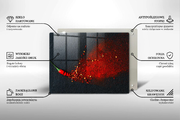 Herdabdeckplatte glas Chilischote