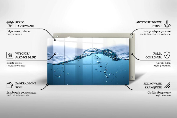 Herdabdeckplatte glas Blaues Wasser