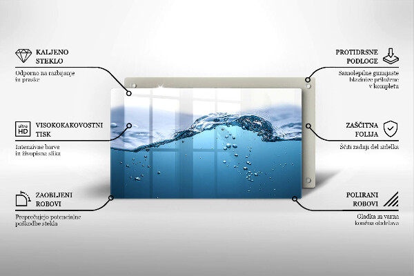 Herdabdeckplatte glas Blaues Wasser