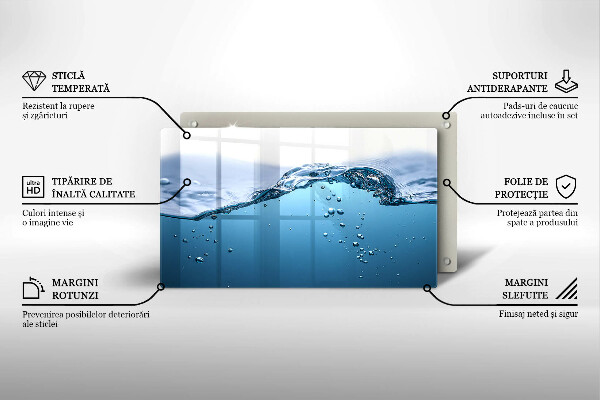 Herdabdeckplatte glas Blaues Wasser