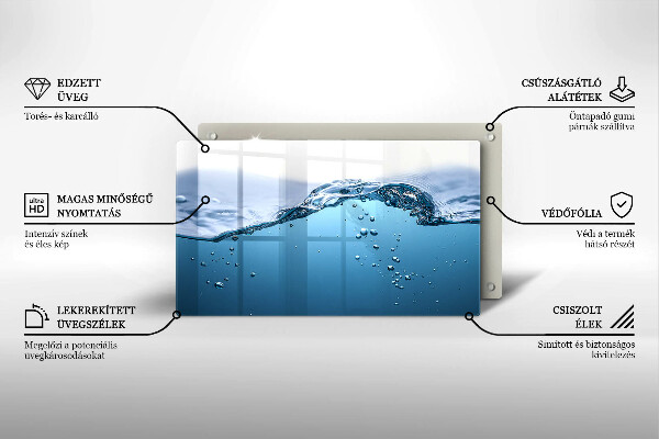 Herdabdeckplatte glas Blaues Wasser