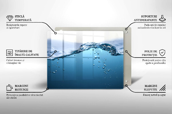 Herdabdeckplatte glas Blaues Wasser