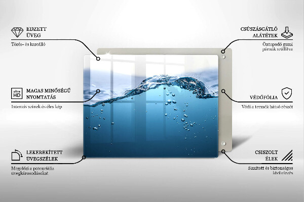 Herdabdeckplatte glas Blaues Wasser