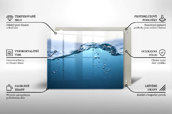 Herdabdeckplatte glas Blaues Wasser