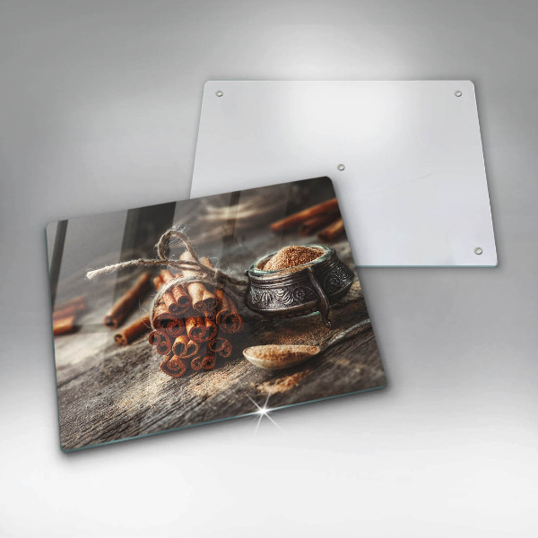 Herdabdeckplatte glas Vanilleschoten