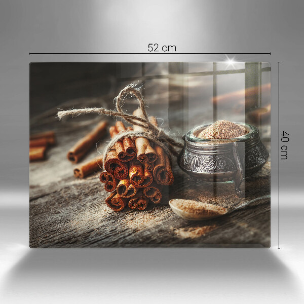 Herdabdeckplatte glas Vanilleschoten