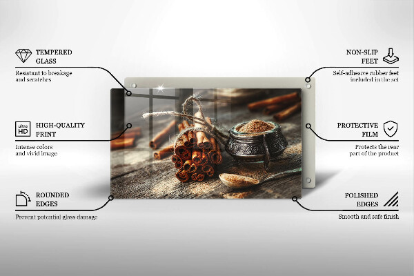 Herdabdeckplatte glas Vanilleschoten