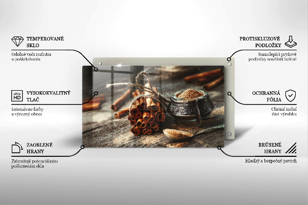 Herdabdeckplatte glas Vanilleschoten