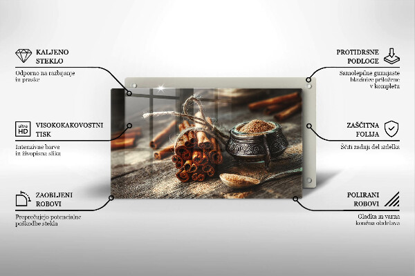 Herdabdeckplatte glas Vanilleschoten