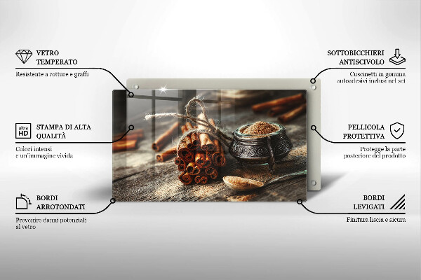 Herdabdeckplatte glas Vanilleschoten
