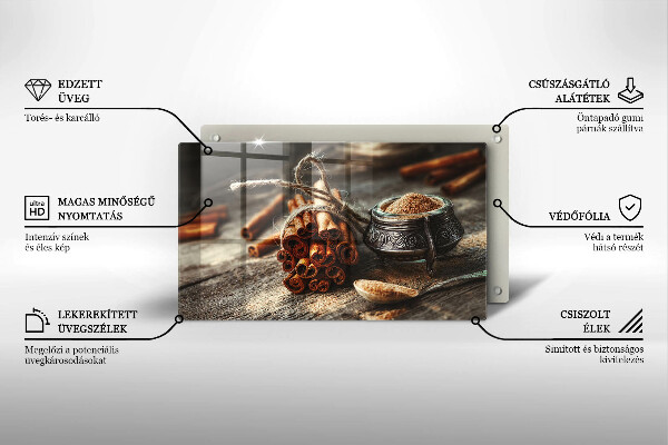 Herdabdeckplatte glas Vanilleschoten