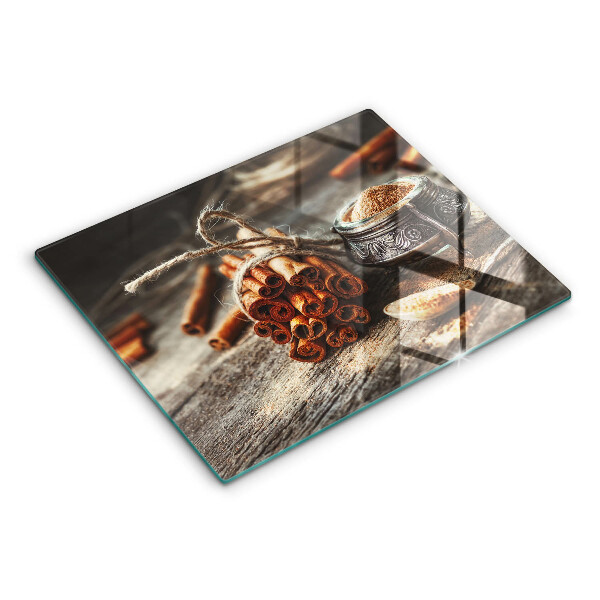 Herdabdeckplatte glas Vanilleschoten